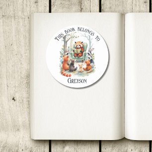 Sticker Rond Ce livre appartient à personnaliser la lecture Pan