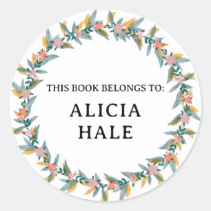 Sticker Rond Ce Livre Appartient Au Foliage