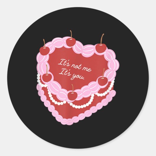 Sticker Rond Ce N'Est Pas Moi, C'Est Le Gâteau Du Coeur (Devant)