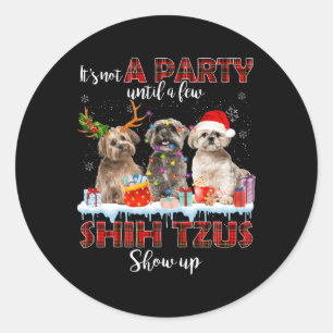 Sticker Rond Ce n'est pas une fête jusqu'à quelques Tzus Chih P