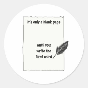 Sticker Rond Ce n'est qu'une page vierge...