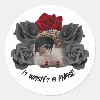 Sticker Rond Ce n'était pas une phase Emo Hedgehog