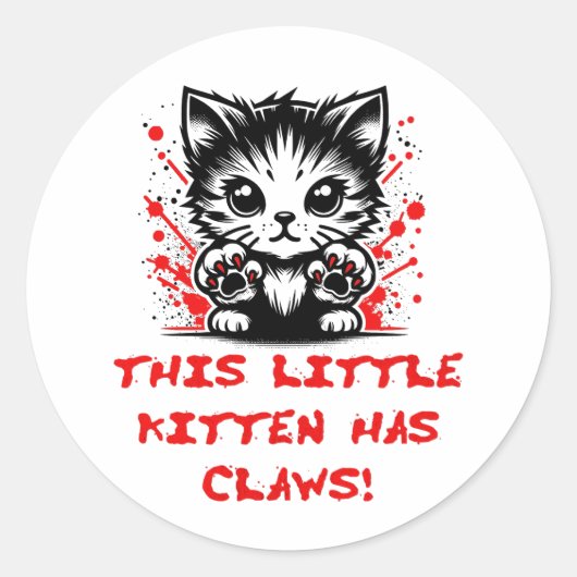 Sticker Rond Ce Petit Kitten A Des Lèvres (Devant)
