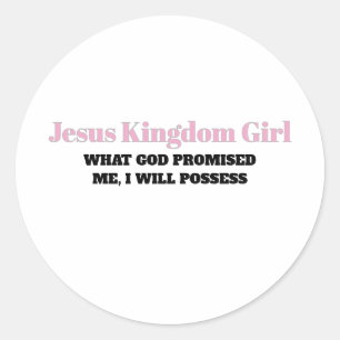 STICKER ROND CE QUE DIEU M'A PROMIS, JE LE POSSEDERAI