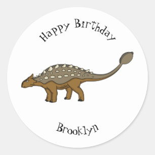 Sticker Rond Ce troupeau de dinosaures blindés ankylosaurus es