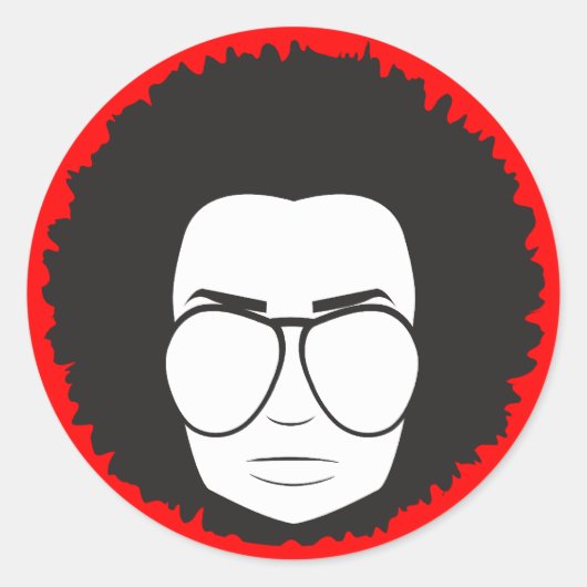 Sticker Rond ce type des années 70 (Devant)