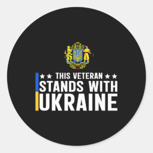 Sticker Rond Ce vétéran se tient avec l'Ukraine 5