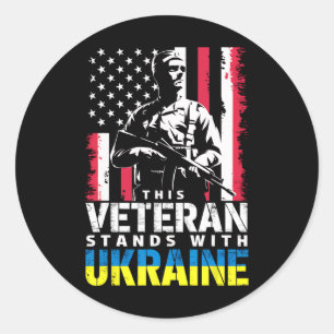 Sticker Rond Ce vétéran se tient avec l'Ukraine 9