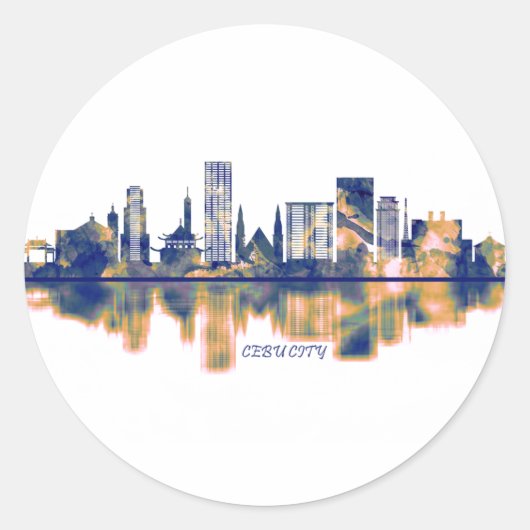 Sticker Rond Cebu City Skyline (Devant)