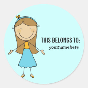 Sticker Rond CECI APPARTIENT à l'autocollant pour une fille