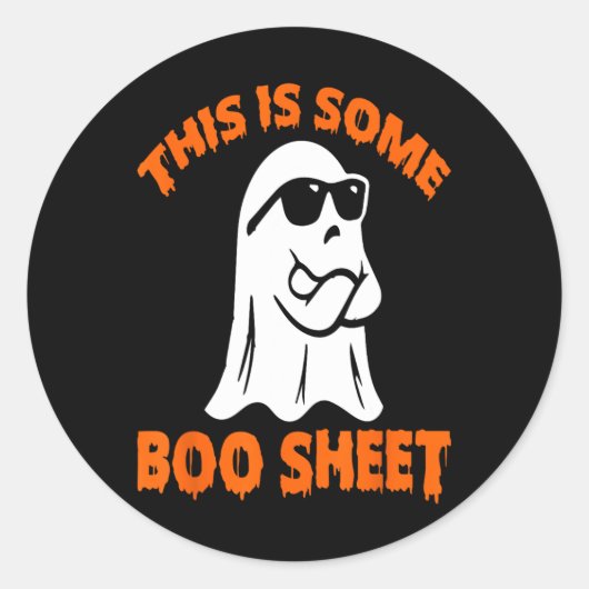 Sticker Rond Ceci Est Une Feuille De Boite Halloween Ghost Funn (Devant)