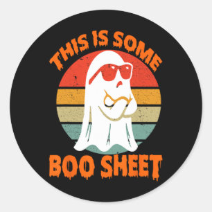 Sticker Rond Ceci Est Une Feuille De Boite Halloween Ghost Funn