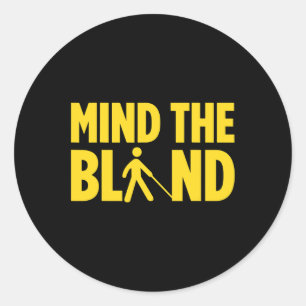 Sticker Rond Cécité Pour Les Aveugles Personne Aveugles Braille