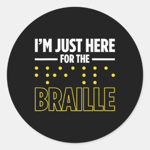 Sticker Rond Cécité Pour Les Aveugles Personne Aveugles Braille