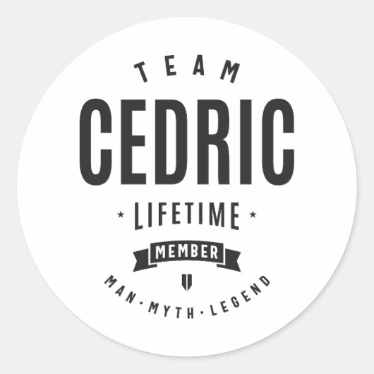 Sticker Rond Cedric Lifetime Membre Personnalisé Nom Cedric (Devant)