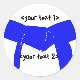 Sticker Rond Ceinture bleu-clair d'arts martiaux