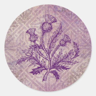 Sticker Rond Ceinture écossaise violet noeud celtique