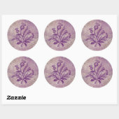 Sticker Rond Ceinture écossaise violet noeud celtique (Feuille)