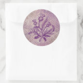 Sticker Rond Ceinture écossaise violet noeud celtique (Sac)