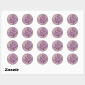 Sticker Rond Ceinture écossaise violet noeud celtique (Feuille)