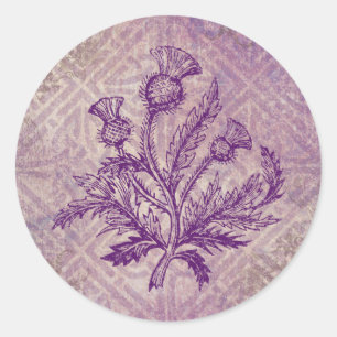 Sticker Rond Ceinture écossaise violet noeud celtique