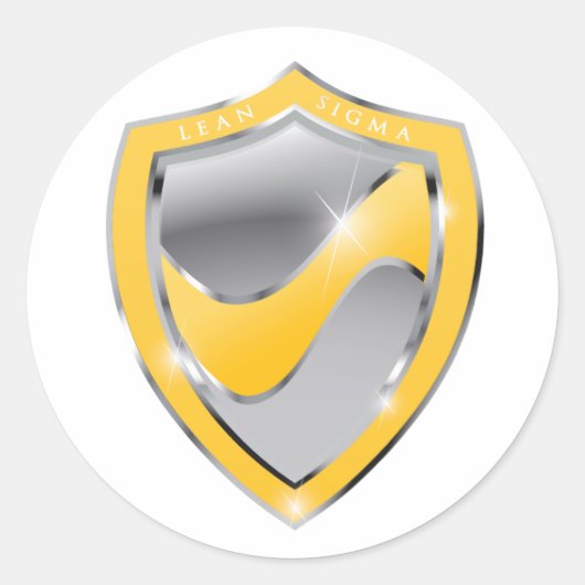 Sticker Rond Ceinture jaune à six sigma certifiée (Devant)