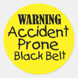 Sticker Rond Ceinture noire à risque d'accident