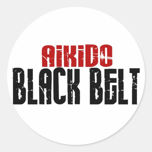 Sticker Rond Ceinture noire Aikido (Devant)
