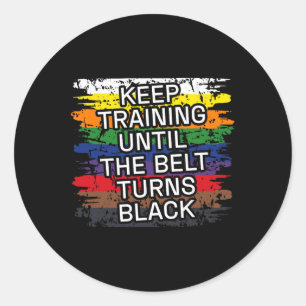 Sticker Rond Ceinture noire Garder l'entraînement Karate d'art