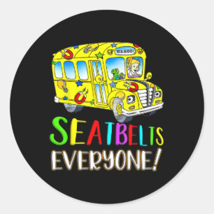 Sticker Rond Ceintures de sécurité à tous Fun Magic School Bus
