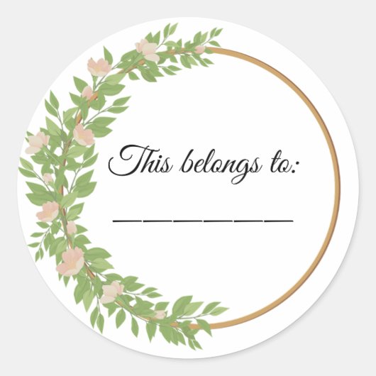 Sticker Rond Cela appartient à (Devant)