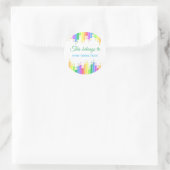 Sticker Rond Cela appartient à (Sac)