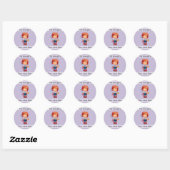 Sticker Rond Cela appartient à coudre collant fille (Feuille)