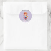 Sticker Rond Cela appartient à coudre collant fille (Sac)