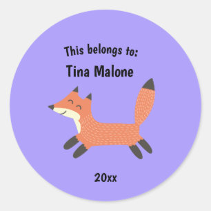 Sticker Rond Cela fait partie de retour à l'école courir Fox po