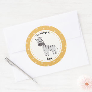 Sticker Rond Cela fait partie de retour à l'école Cute Zebra No