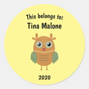 Sticker Rond Cela fait partie du retour à l'école Chouette Brow