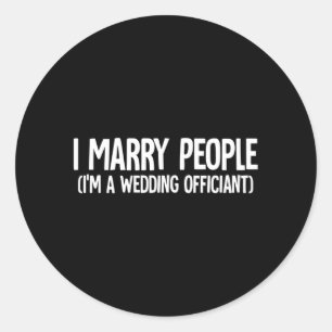 Sticker Rond Célébrant de mariage homme ministre ordonné marier
