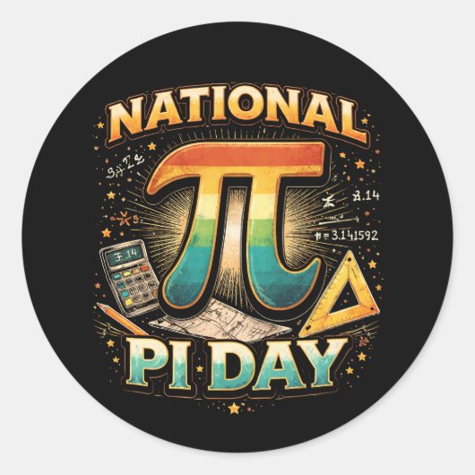 Sticker Rond Celebrate Pi (Devant)