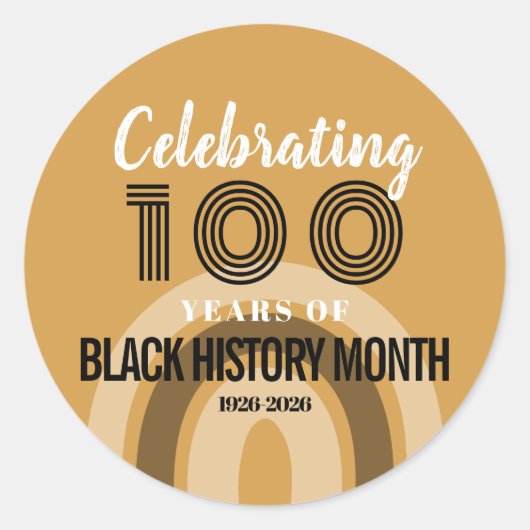 Sticker Rond Celebrating 100 Years Of Black History Month (Devant)