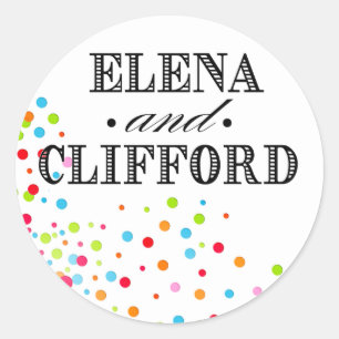 Sticker Rond Célébration Confetti - multicolore