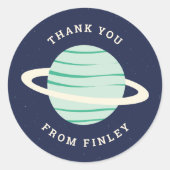 Sticker Rond Célébration cosmique Anniversaire Fête Favoriser S (Devant)