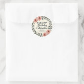 Sticker Rond Célébration d'anniversaire floral (Sac)
