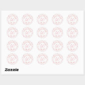 Sticker Rond Célébration de 40 ans de mariage - Rubis et Confet (Feuille)