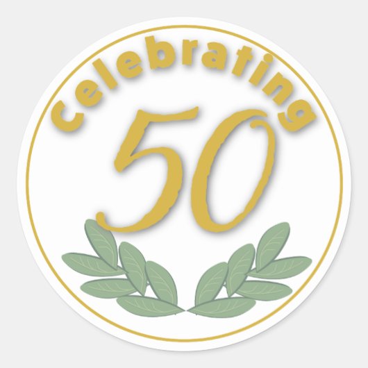 Sticker Rond Célébration de 50 à 3 pouces (Devant)