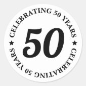 Sticker Rond Célébration de 50 ans Cinquante-cinquième annivers (Devant)
