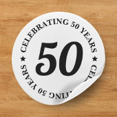 Sticker Rond Célébration de 50 ans Cinquante-cinquième annivers