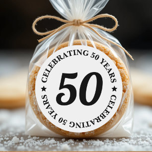 Sticker Rond Célébration de 50 ans Cinquante-cinquième annivers