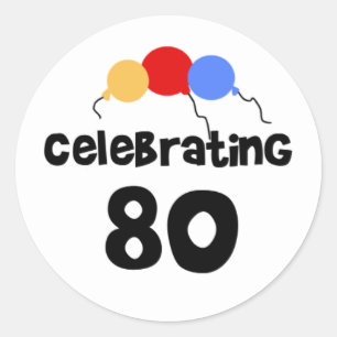 Sticker Rond Célébration de 80