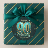 Sticker Rond Célébration de 90 ans d'anniversaire Fancy Chic sa